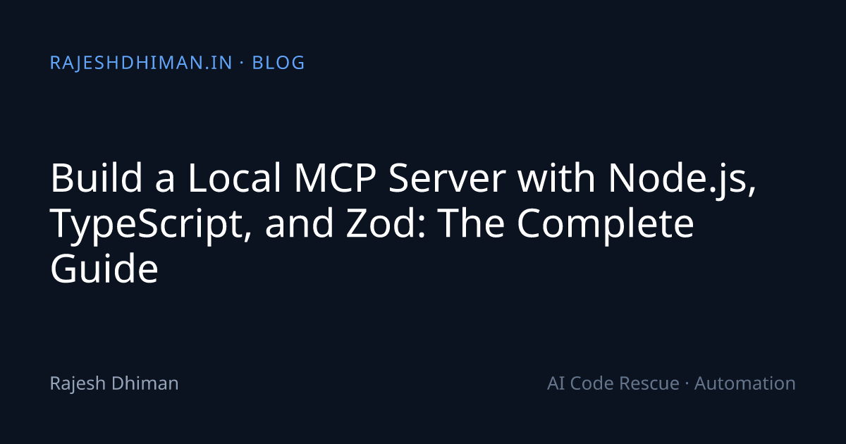 Build a Local MCP Server with Node.js, TypeScript, and Zod: The ...