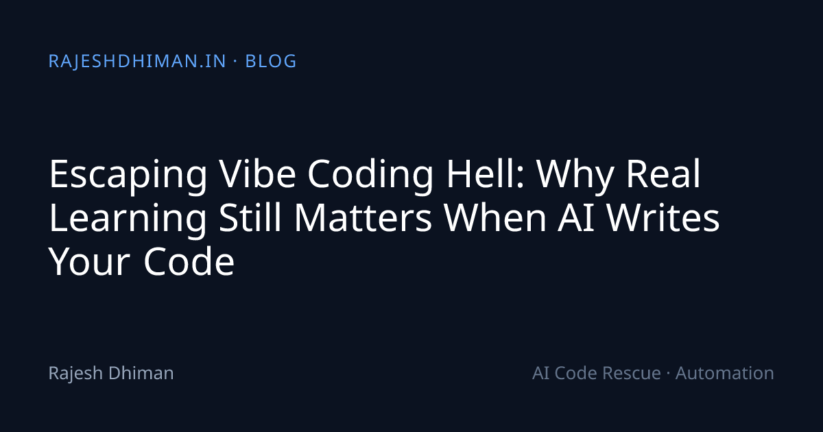 Escaping Vibe Coding Hell: Why Real Learning Still Matters When AI ...